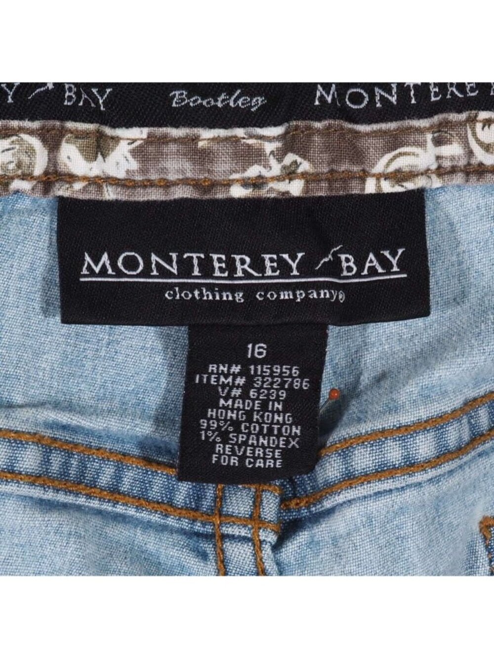 Monterey Bay Jeans Womens Size 16 Soft Boot Cut Stretch Light 34 x 33 Stone Wash - Picture 9 of 10